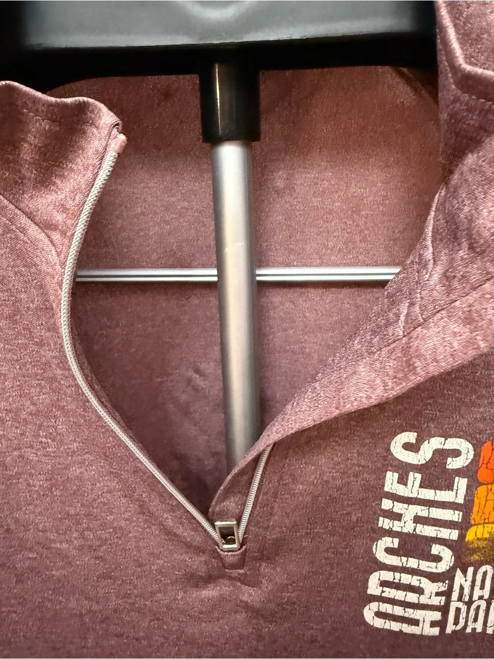 Arches National Park Maroon 1/4 Zip Pullover Top - Picture 3 of 7